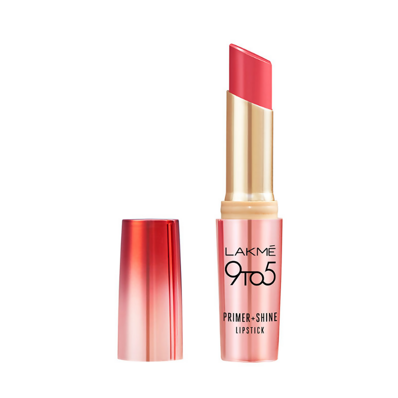 Lakme 9 To 5 Primer + Shine Lipstick - Ruby Red | Grocsy