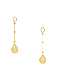Glass Kundan Antique finish Long Earrings - Ruby Raang | Grocsy