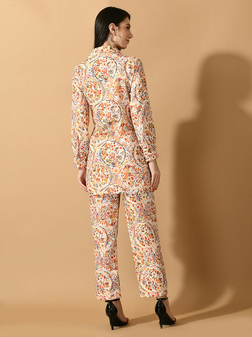 Myshka Women's Multi Printed Shirt With Trousers | Grocsy