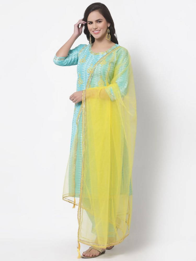 Myshka Women's Cotton Printed 3/4 Sleeve Round Neck Casual Kurta Pant Dupatta Set | Grocsy