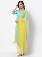 Myshka Women's Cotton Printed 3/4 Sleeve Round Neck Casual Kurta Pant Dupatta Set | Grocsy