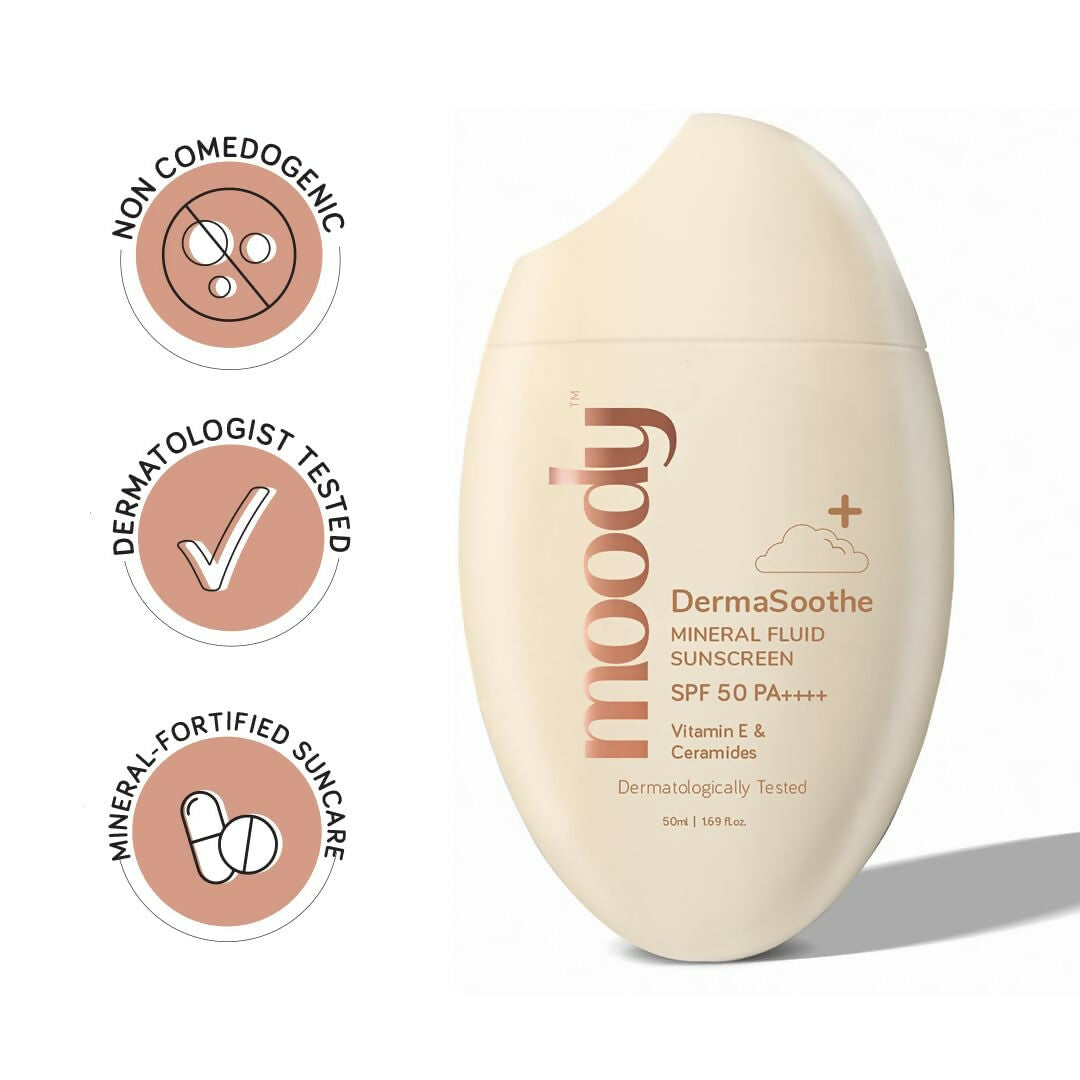 Moody SensiSoothe Mineral Brightening Sunscreen Serum with Ceramides & Rice | Grocsy