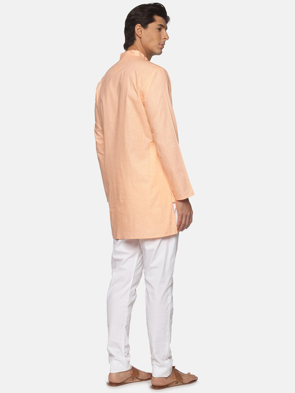Sethukrishna Men Orange Pure Cotton Kurta with Pyjamas | Grocsy