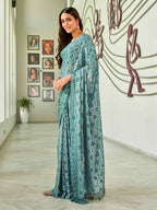 Tikhi Imli Geometric Woven Design Saree | Grocsy