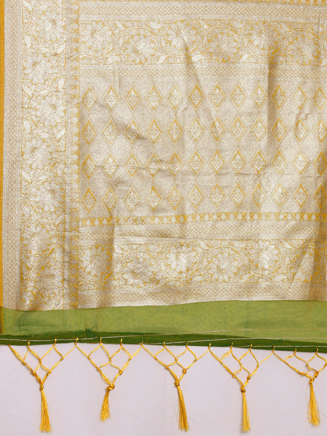 Saree Mall Mustard Ethnic Motifs Zari Organza Banarasi Saree | Grocsy