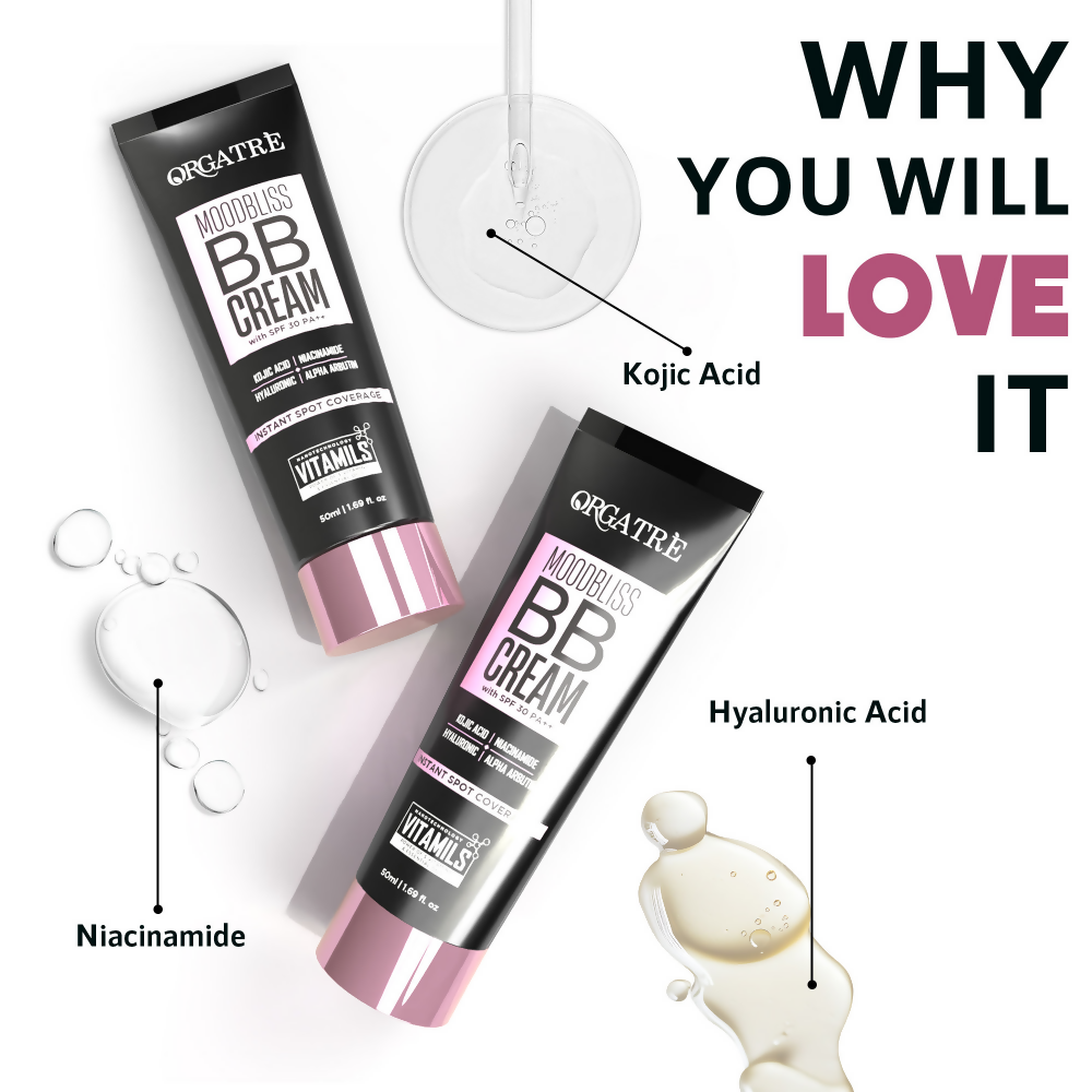 Orgatre Moodbliss BB Cream With SPF 30 PA++ - White Beam-125 | Grocsy