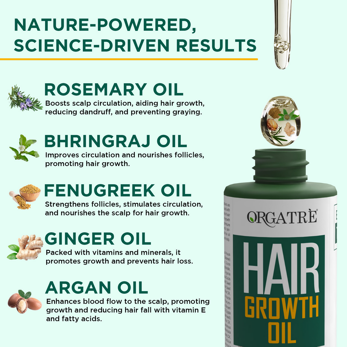 Orgatre Hair Growth Oil With 28 Herbal Oils ??Promotes Hair Growth, Reduces Hair Fall & Dandruff | Grocsy