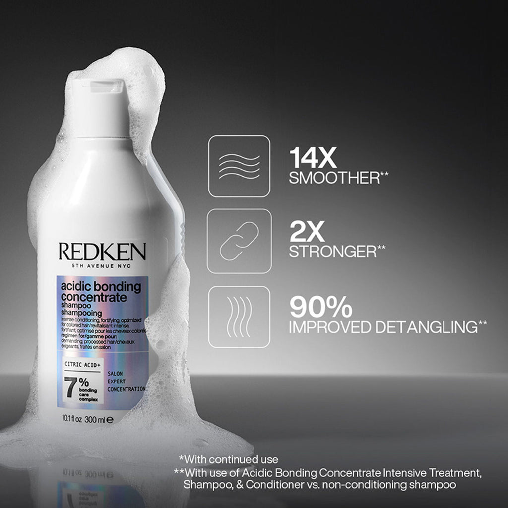 Redken Acidic Bonding Concentrate Sulphate Free Shampoo - Bond Repair For Damaged Hair | Grocsy