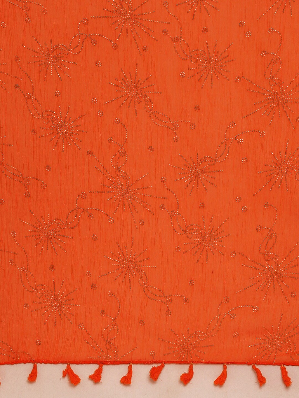 Souchii Orange & Gold-Toned Solid Dupatta | Grocsy