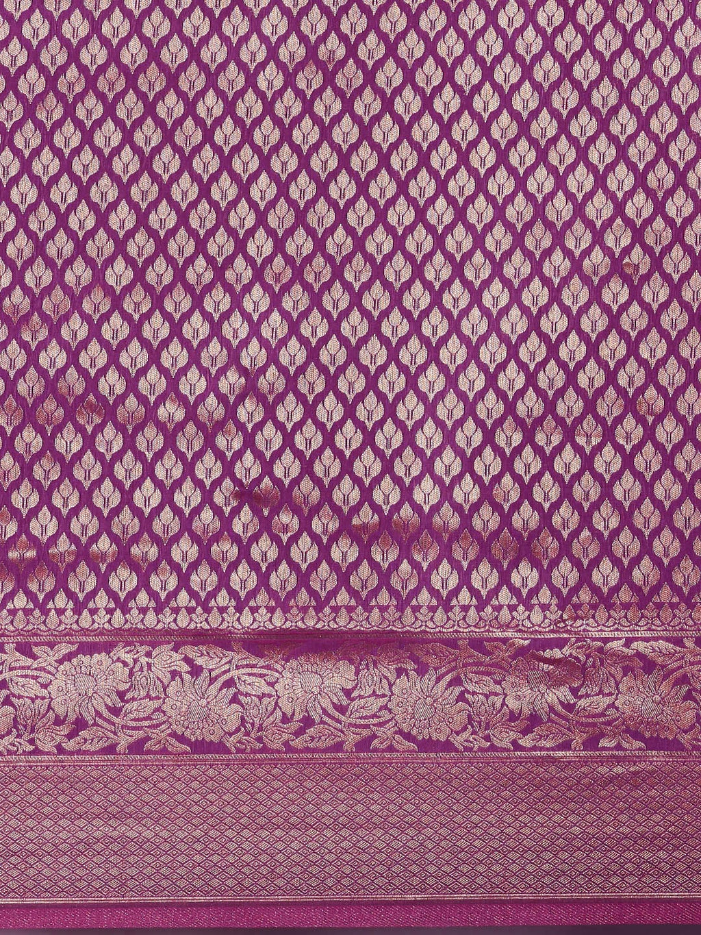Saree Mall Purple Ethnic Motifs Zari Silk Blend Banarasi Sarees | Grocsy