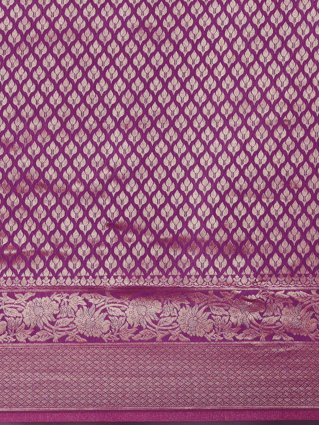 Saree Mall Purple Ethnic Motifs Zari Silk Blend Banarasi Sarees | Grocsy