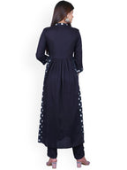 HERE&NOW Women Black Printed Anarkali Empire Kurta with Trousers | Grocsy