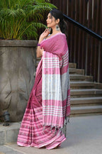 Beatitude Multicolor Cotton Tanchori Handloom Saree | Grocsy