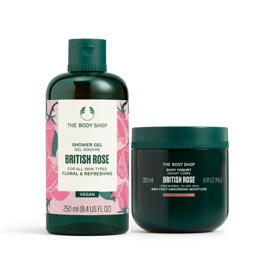 The Body Shop British Rose Shower Gel & Body Yogurt Combo | Grocsy