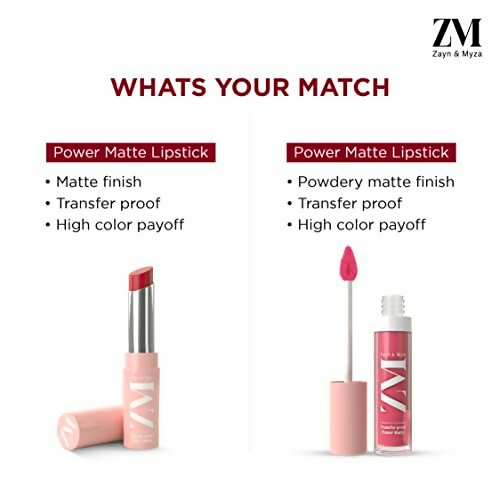 Zayn & Myza Transfer Proof Power Matte Lip Color - Blush Nude | Grocsy