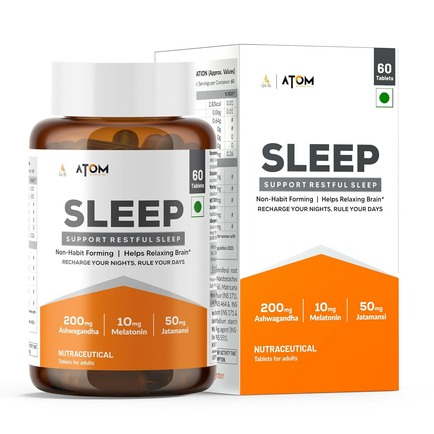 As-It-Is Atom Sleep Non-Addictive Sleep-Aid Veg Tablets | Grocsy