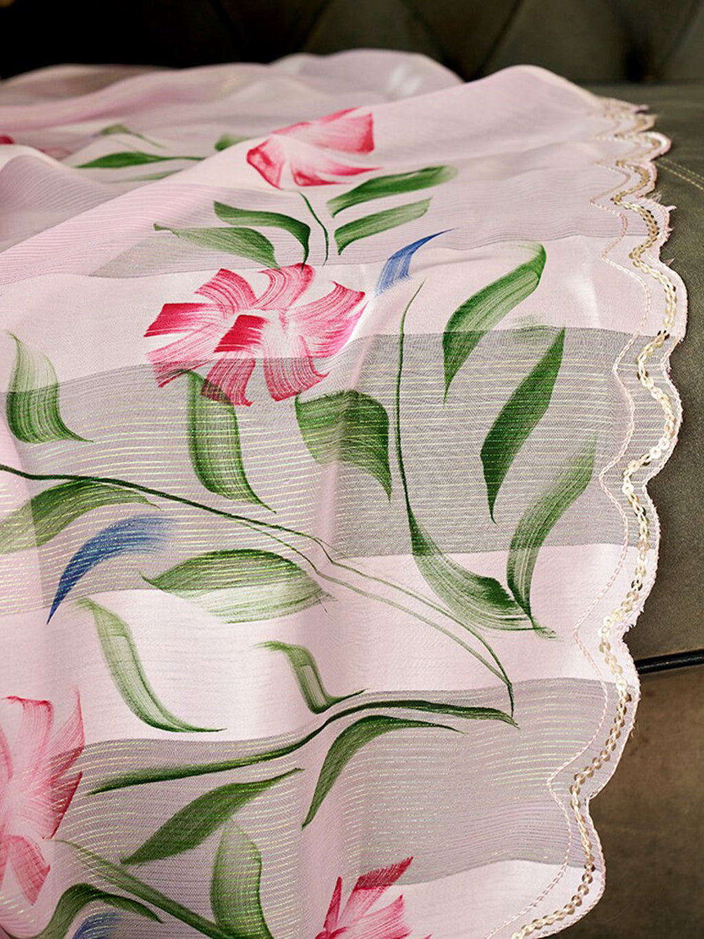 Tikhi Imli Floral Printed Sequinned Saree | Grocsy