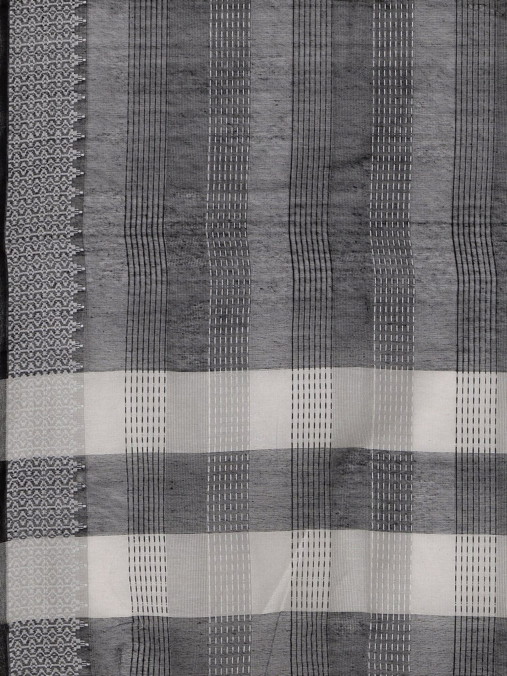HERE&NOW White & Black Ethnic Motifs Printed Pure Cotton Kurta With Trousers & Dupatta | Grocsy