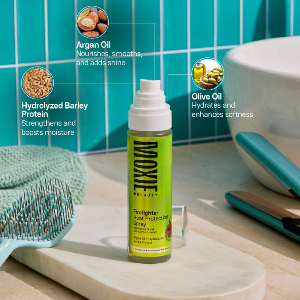 Moxie Beauty Firefighter Heat Protection Spray For Soft & Glossy Hair | Grocsy