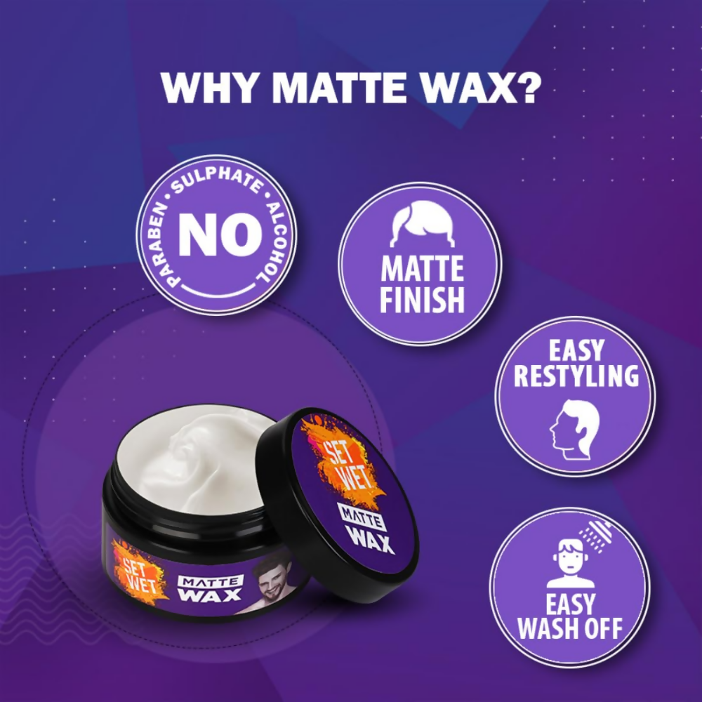 Set Wet Hair Wax For Men - Matte Wax | Grocsy