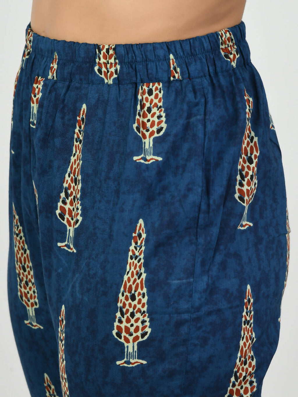 Myshka Women's Blue Printed Kurta With Trouser | Grocsy