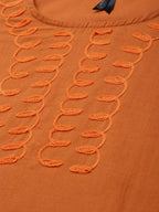 HERE&NOW Women Orange Embroidered Kurta | Grocsy