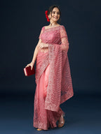 kasee Floral Embroidered Saree | Grocsy
