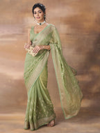 kasee Floral Embroidered Art Silk Saree | Grocsy