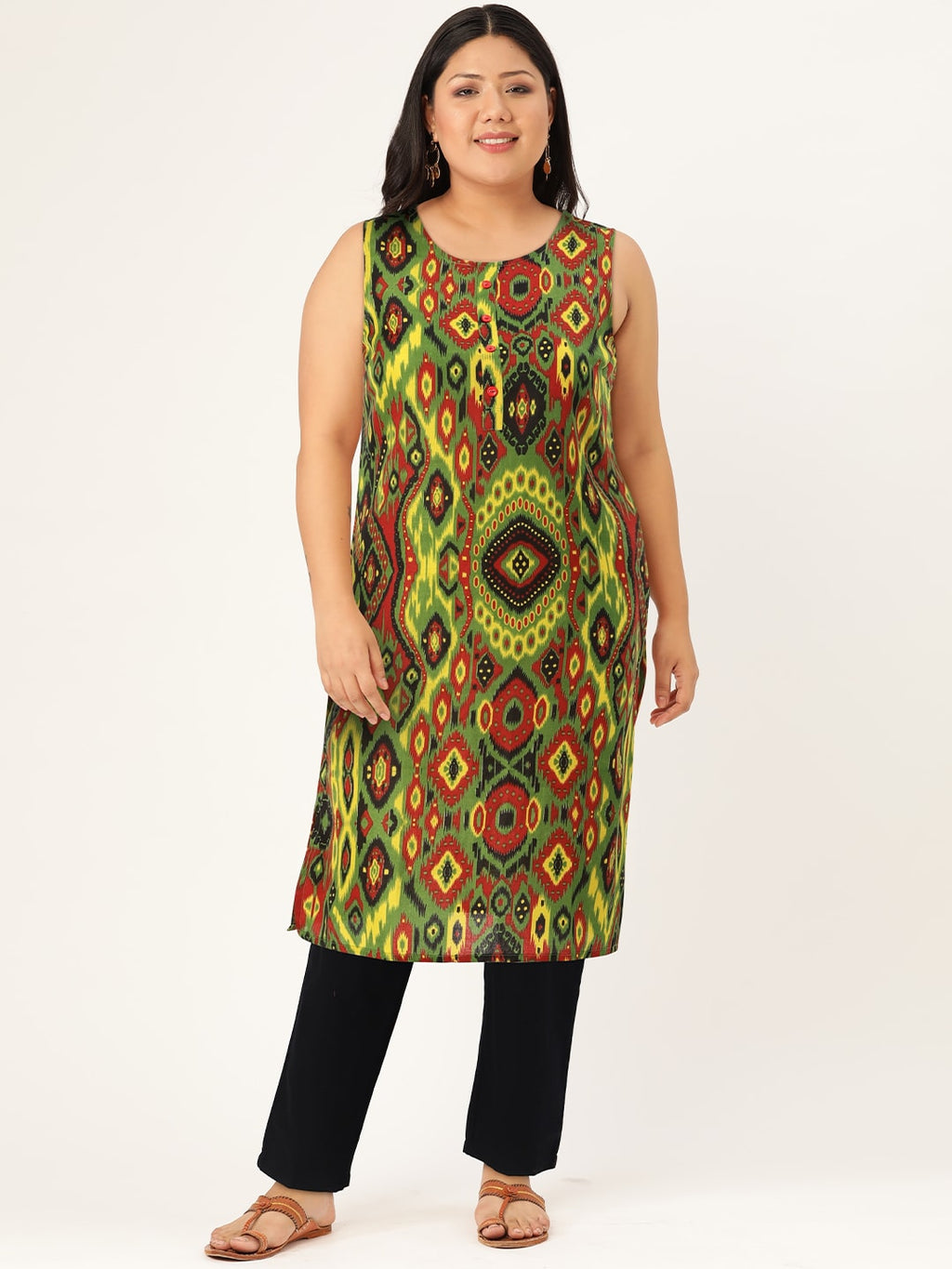 Sangria Women Ikat Printed Kurta | Grocsy