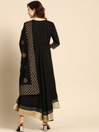 Sangria Women Black & Gold-Toned Gotta Patti Kurta | Grocsy