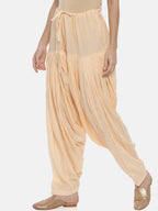 Souchii Beige Solid Regular-Fit High-Rise Patiala | Grocsy