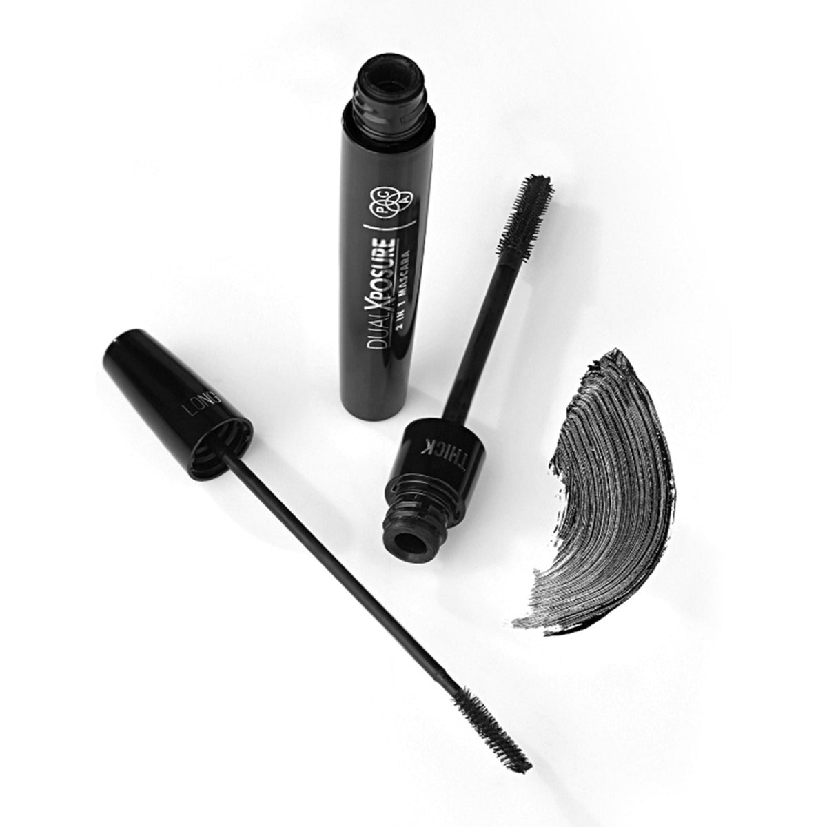 PAC Studio Dual Xposure Mascara - 2-in-1 Volumizing & Lengthening Mascara, Longlasting Clump Free | Grocsy