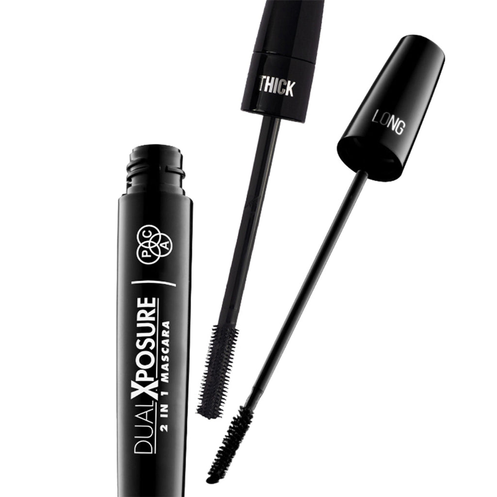PAC Studio Dual Xposure Mascara - 2-in-1 Volumizing & Lengthening Mascara, Longlasting Clump Free | Grocsy