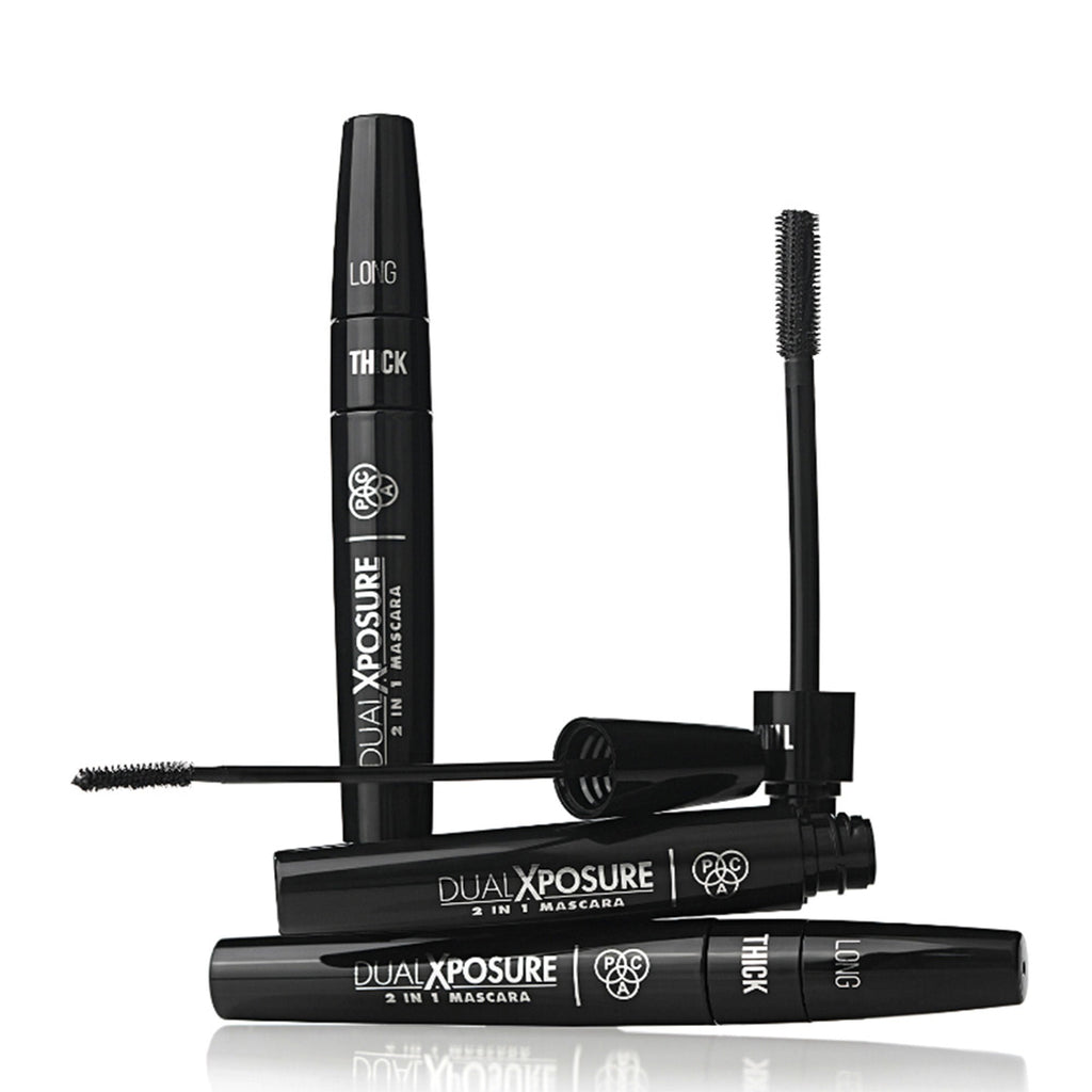 PAC Studio Dual Xposure Mascara - 2-in-1 Volumizing & Lengthening Mascara, Longlasting Clump Free | Grocsy