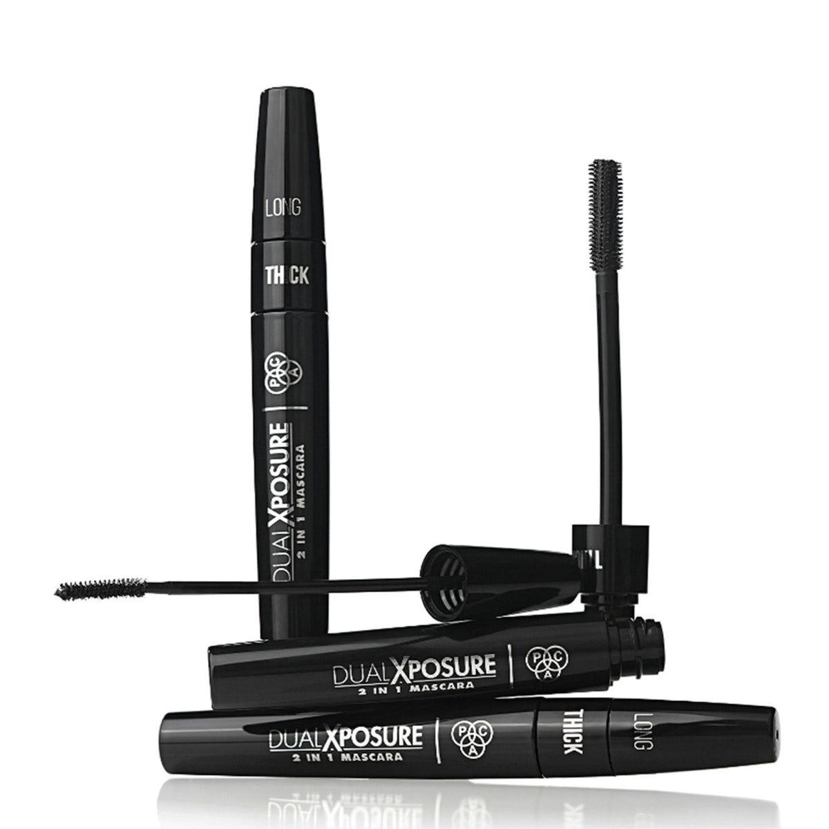 PAC Studio Dual Xposure Mascara - 2-in-1 Volumizing & Lengthening Mascara, Longlasting Clump Free | Grocsy