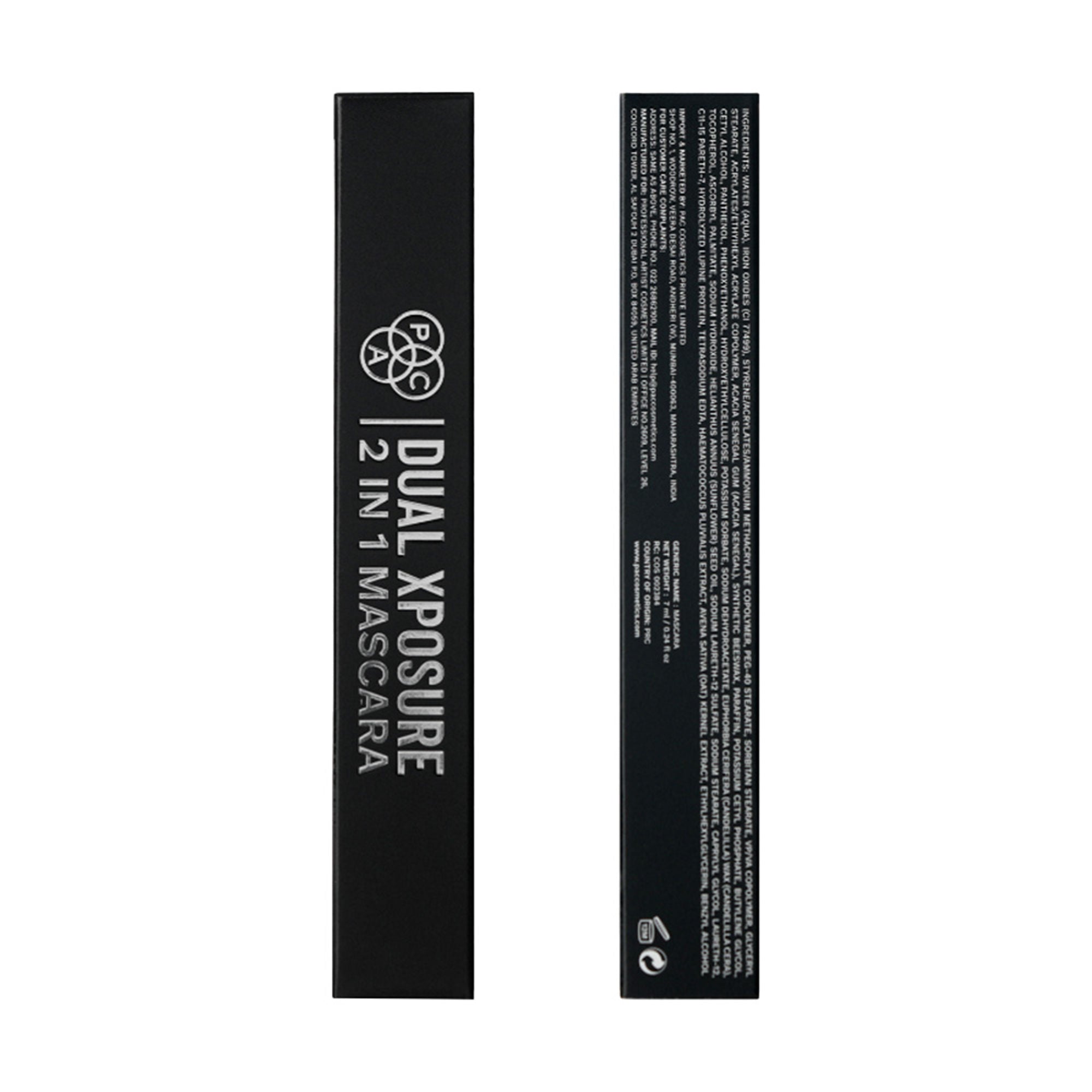PAC Studio Dual Xposure Mascara - 2-in-1 Volumizing & Lengthening Mascara, Longlasting Clump Free | Grocsy