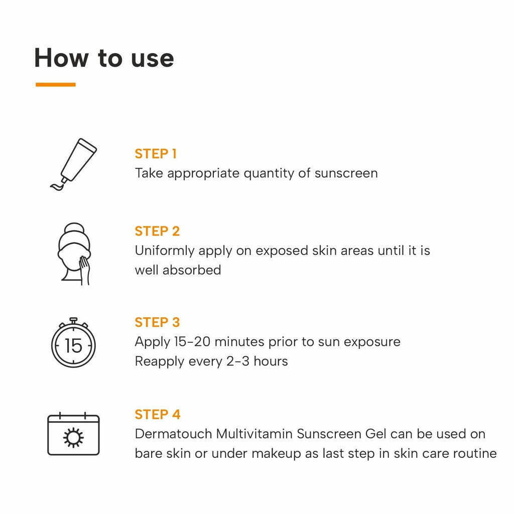 Dermatouch Multivitamin SPF 50 PA+++ Sunscreen Gel | Grocsy