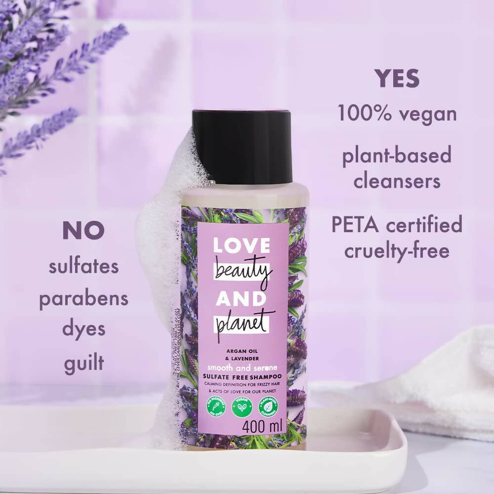 Love Beauty And Planet Argan Oil And Lavender Sulfate Free Smooth And Serene Shampoo | Grocsy
