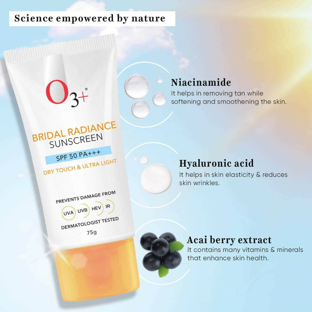 Professional O3+ Bridal Radiance Sunscreen SPF 50 PA +++ | Grocsy