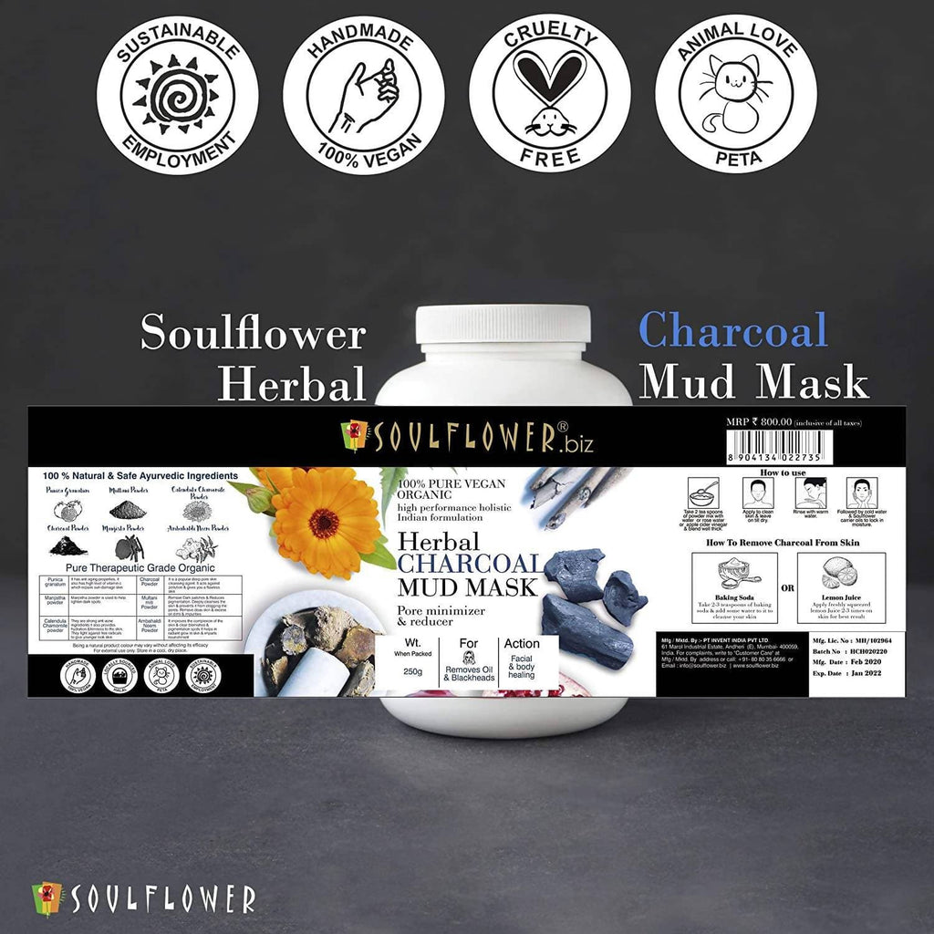 Soulflower Herbal Charcoal Mud Mask | Grocsy