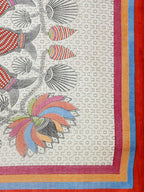 Saree Mall Blue & Beige Art Silk Printed Bhagalpuri Saree | Grocsy