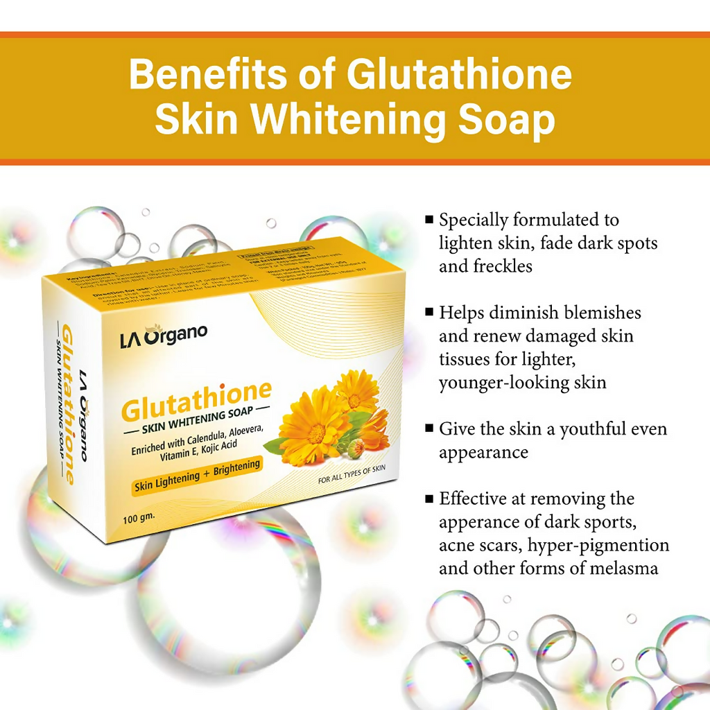 LA Organo Glutathione Calendula Skin Whitening Soap | Grocsy