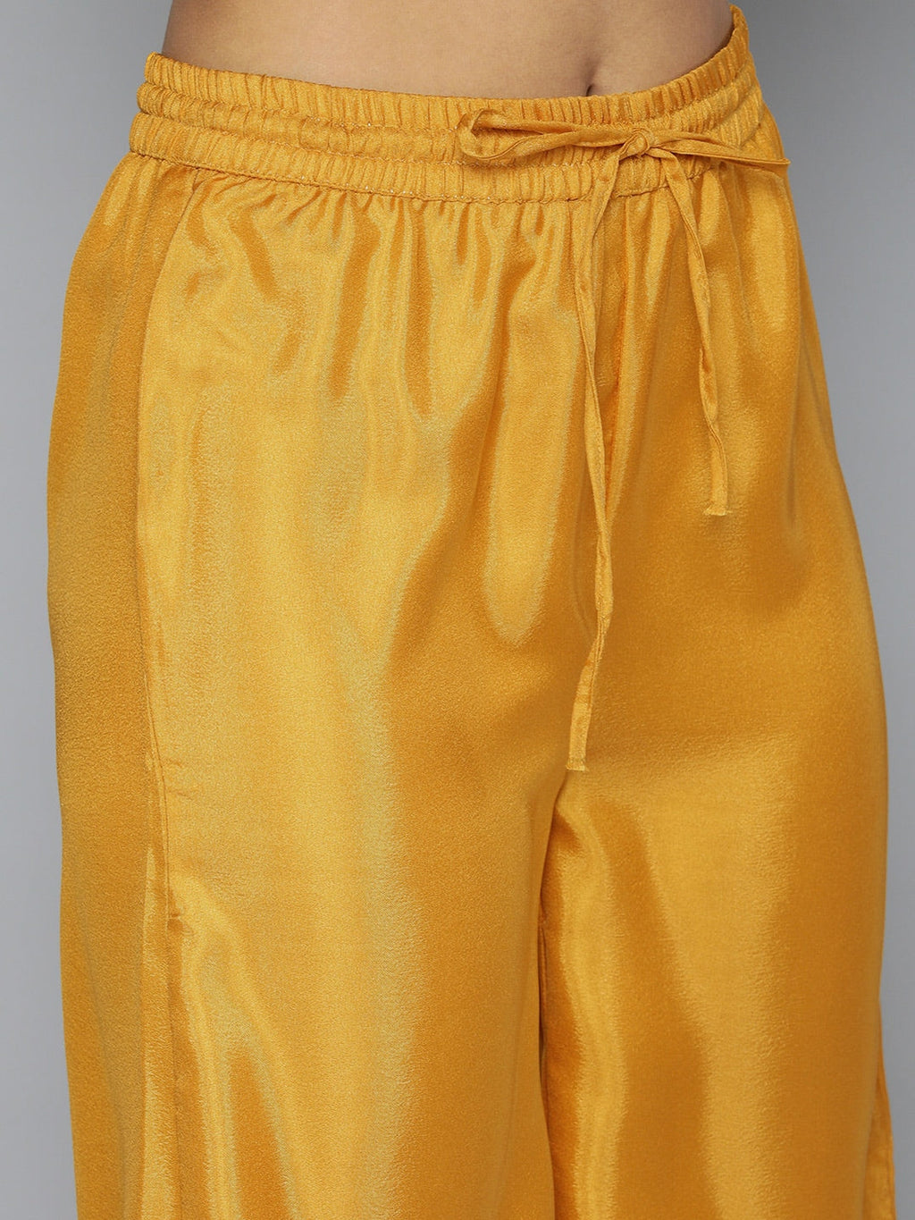 HERE&NOW Women Mustard Yellow Ethnic Motifs Kurta with Palazzos & With Dupatta | Grocsy