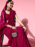 Tikhi Imli Embellished Poly-Georgette Saree with Solid border | Grocsy