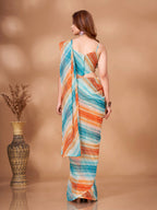 Tikhi Imli Striped Georgette Leheriya Ready to Wear Saree | Grocsy
