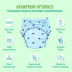 Kindermum Cotton Padded Pull Up Training Pants/ Padded Underwear For Kids Rugby Sparrow-Set of 2 Pcs | Grocsy
