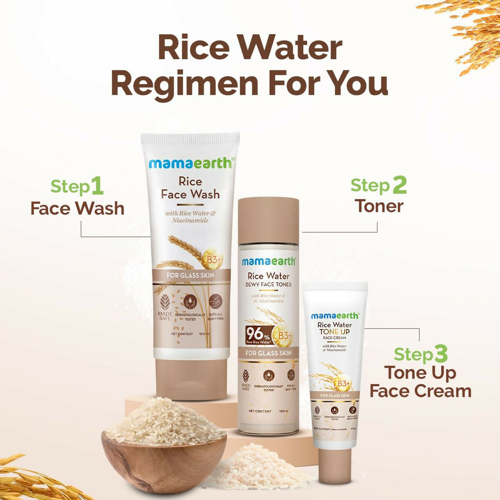 Mamaearth Rice Water Tone Up Face Cream with Rice Water & Niacinamide for Glass Skin | Grocsy