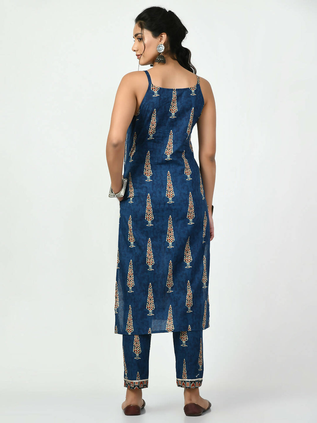 Myshka Women's Blue Straight Printed Kurta | Grocsy