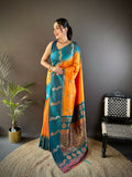 Joban Fashion Teal Peacock,Butti Banarasi Silk Sarees | Grocsy