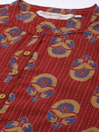 All About You Women Brown Ethnic Motifs Printed Regular Kurta | Grocsy